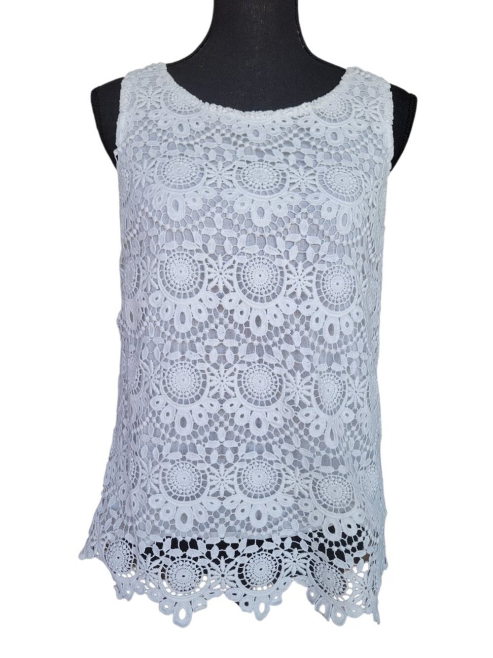 Lilly Pulitzer for Target White Crochet Lace Overlay Tank Women's Size S